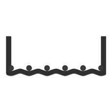 World Clean Wave 免鑽孔衣物門掛架 6鉤, 灰色, 1個