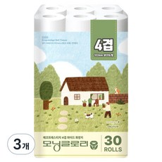모닝글로리 에코 프레스티지 4겹 화장지, 3개, 30롤, 25m