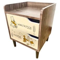 收納王妃 迪士尼床邊櫃 40 x 40 x 53cm, 小熊維尼, 1件