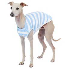 럭키페터 강아지 베이직 스트라이프 민소매, 아이보리 + 블루, 1개