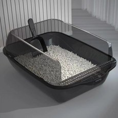 딩동펫 고양이 베이직 반투명 샌딩 화장실 모래삽 세트, 그레이, 1세트