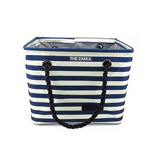 THE ZAKKA 條紋手提盥洗包, 1個, 藍色橫條紋