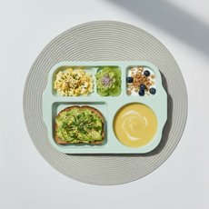 On The Kitchen 韓國製 Ecogen 兒童 Yum Yum 餐盤, 薄荷綠, 1個