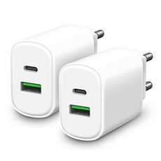 홈플래닛 20W 2포트 PD 고속충전기 (애플 아이폰 호환), 화이트, 2개