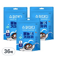 SUPER DADDY Mr.Peng 兒童戲水游泳尿布, 大號(L), 36張