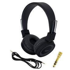 Gjby 數位鋼琴耳機 + 5.5mm 轉換接頭套組, 黑色, GJ14