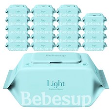 베베숲 라이트 아기물티슈 캡형, 50g, 80매, 20개
