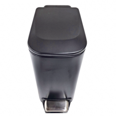 ROYALLIN 蘿林嚴選 簡約大容量不銹鋼垃圾桶6L, 29 x 15 x 30.5 cm, 黑色