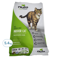 Nulo 紐樂芙 Freestyle 室內貓 無穀高肉量 乾飼料 12lb, 綠野鴨肉 + 蔓越莓, 5.4kg, 1袋