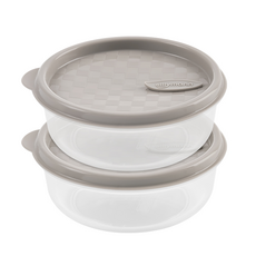 sillymann Harmony鉑金矽膠圓形保鮮盒 WSK7241 深綠色 370ml, 2個, 可可灰 370ml