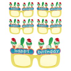 派對道具 冰淇淋生日眼鏡, 黃色, 5個