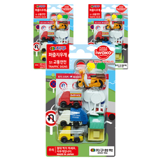 IWAKO 地球化學 51 交通安全拼圖橡皮擦, 3個, 混合顏色