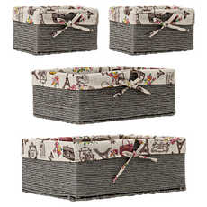 dayneeds 日需百備 石田布藝編織收納籃 4個 SBI-L19004, 1組