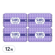 슈베스 캐치미 슬림 생리대, 오버나이트 이상, 6개입, 12개