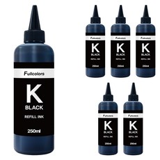 풀컬러즈 삼성 전기종 호환 리필잉크 250ml, 검정, 6개