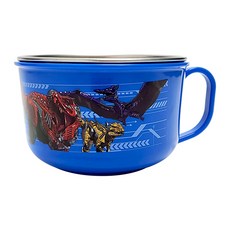 LE BARN 孩童裝甲恐龍圖案防滑不鏽鋼握把碗, 混色, 1入