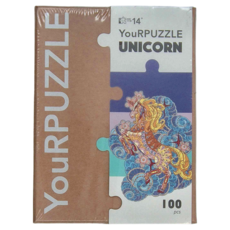 YouRPUZZLE 造型木質拼圖 獨角獸 100片 14歲以上適用, 1盒