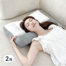 달숨 終結一日疲勞 舒適頸部睡眠頸椎枕, 灰色, 2個