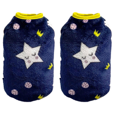 SassyDog 保暖衣, 毛絨星星 藍色, 2件