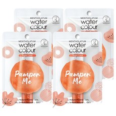 MENTHOLATUM 曼秀雷敦水彩潤唇膏，10種天然植物萃取，絲滑柔順天然唇色, 02 暖陽橙, 4支, 3g