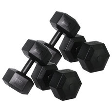 벨리카 홈짐 베이직 육각 덤벨 블랙 DB-01, 10kg, 4개