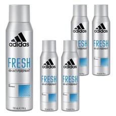 adidas 愛迪達男性制汗爽身噴霧勁涼舒爽 150ml 持久乾爽 清新柑橘薄荷香, 5瓶