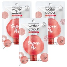 MENTHOLATUM 曼秀雷敦 水彩潤唇膏 10種天然植物萃取 絲滑柔順的自然唇色, 01 閃耀紅, 3支, 3g