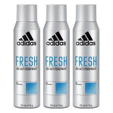 adidas愛迪達男性制汗爽身噴霧勁涼舒爽 150ml 持久乾爽, 3瓶