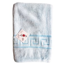 LIFE 來福牌 富貴萬字提花浴巾 71*140cm, 藍色, 1條