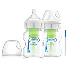 닥터브라운 와이드넥 옵션스 플러스 PP 젖병 트윈팩 + 세척솔 1p, 혼합색상, 150ml, 1세트
