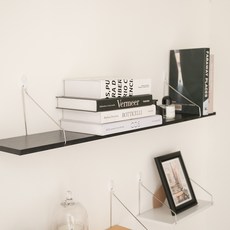 efactory Judy N 室內設計木質壁掛層架, 黑色, 1層