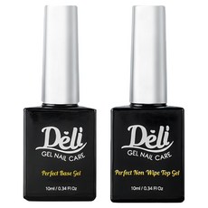 Deli Beauty Perfect 美甲組 透明, 底層美甲凝膠 10ml*1+免清上層凝膠 10ml*1, 1組