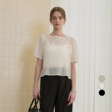 JUCY JUDY 女性抓皺透視雪紡衫 JZBL321H