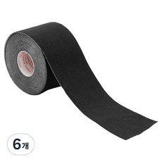 케이앤제이굿즈 탄성 근육테이프 블랙 5cm x 5m, 6개, 1개입