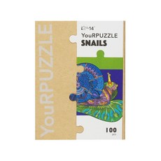 YouRPUZZLE 蝸牛拼圖 100片 造型木質拼圖 內含12種動物, 14歲, 1盒
