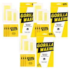 GORILLA WAXING Strip & Go 全身部位適用除毛蠟紙 + 除毛後精華濕巾組合 PGWS01, 3個