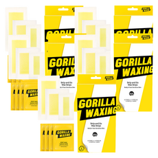 GORILLA WAXING Strip & Go 全身部位適用除毛蠟紙 + 除毛後精華濕巾組合 PGWS01, 5個