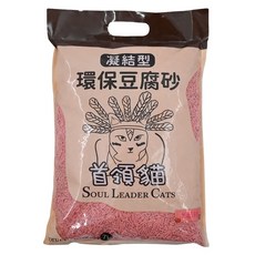 SOUL LEADER CATS 首領貓 凝結型 環保豆腐砂 條狀, 水蜜桃, 7L, 1袋