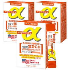 리얼메디온 제로핏 알파 CD 알파시클로덱스트린 제로파우더 난소화성말토덱스트린 14p, 3개, 70g