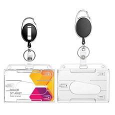 Goodie Pie 橫式員工證 ID 證件套, 2個, 透明