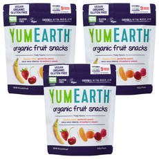 YUMEARTH 水果風味軟糖, 3個, 香蕉+櫻桃+桃+草莓混合口味, 178.2g