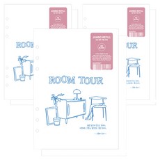 wannathis 6孔Jumbo補充空白內頁, 3套, 100張