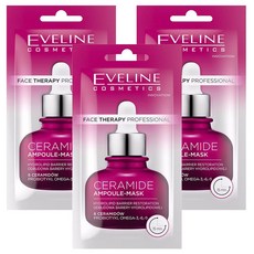 EVELINE 一整瓶安瓶精華乳霜面膜 6種神經醯胺CERAMIDE 鎖水滋養 粉色 8ml, 3包, 1組