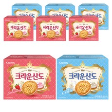 크라운산도 딸기 4p + 크림 4p, 161g, 8개