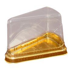 JPackTory 三角切片蛋糕盒, 50個, 金色 + 透明
