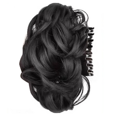 Bellesuve 豐盈盤髮波浪鯊魚夾局部假髮, 1個, 自然黑