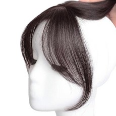 Bellesub自然3D女神瀏海真髮頂髮片, 1個, 深棕色