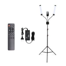 DAEHAN 美容 美甲 彩妝 刺青 半永久 脫毛 睫毛 美容院 自拍 LED 雙排燈 + 手機補光燈支架 超級支架套組, 1套, DL-KIT02(照明), ST-7023(三腳架)