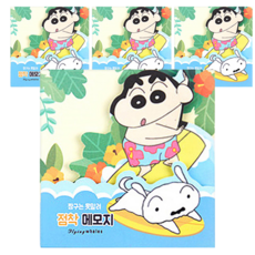 Flyingwhales 蠟筆小新自黏便條紙, 30張, 衝浪小新, 4個