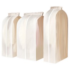 防塵防潮防潑拉鍊可掛式衣物防塵袋3件組, 小(30 x 60 x 90cm) + 小款加寬(50 x 60 x 90cm) + 大(30 x 60 x 110cm), 3個, 1組